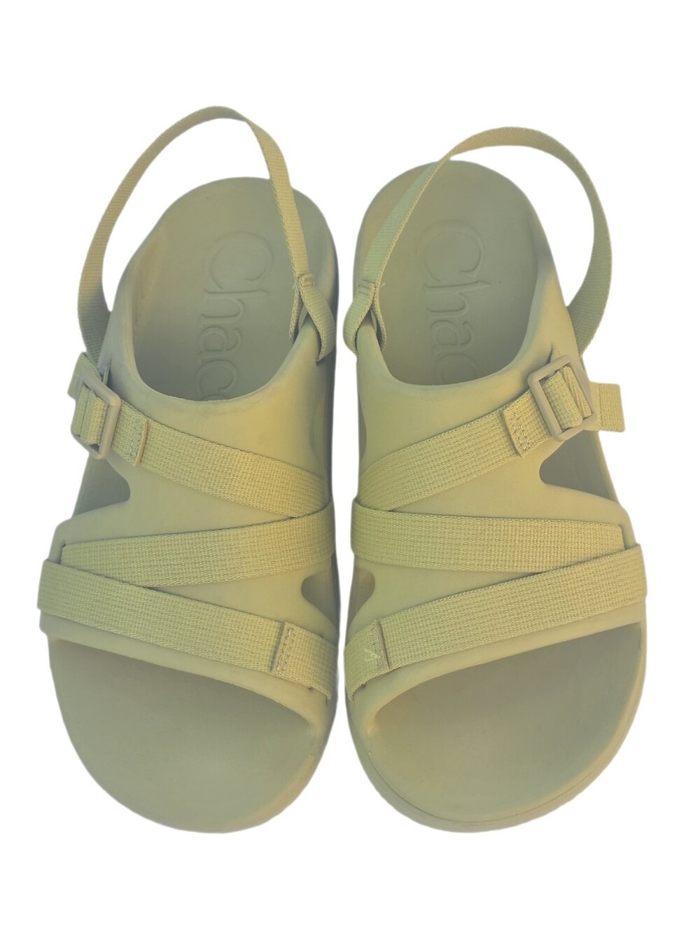 Chaco Chillos Sport Sandals Cress Green Pale Yellow Strap Women's Size 10 EUC - Picture 13 of 13